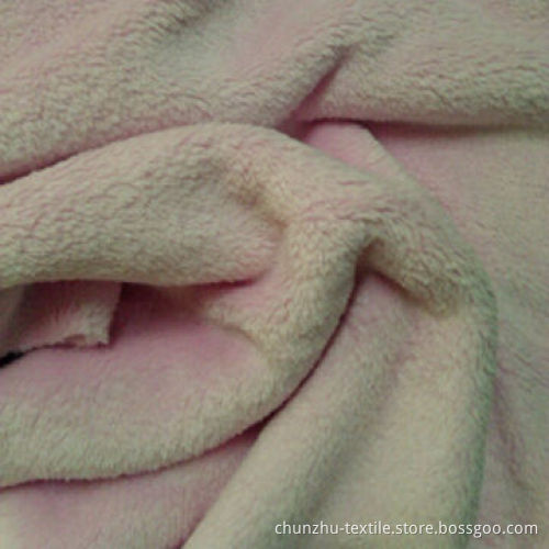 Coral fleece textile fabric, made of 100% polyester